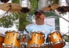 Drummer Jaro checking his set in Alicante/Spain